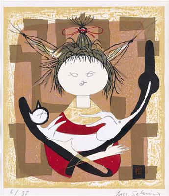 JUNICHIRO SEKINO Two color woodcuts.